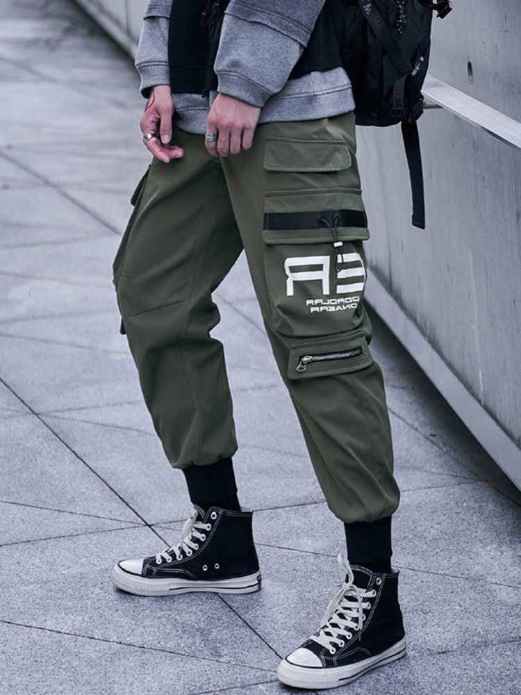 Pantalon Crayon À Poche Taille Moyenne Pantalon Décontracté Pour Hommes Hip Hop