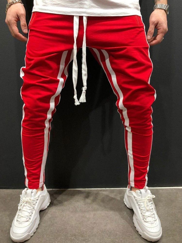 Pantalon Crayon À Rayures Pantalons Décontractés Pour Hommes À Lacets Européens