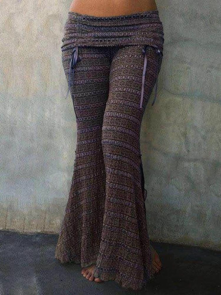 Pantalon Décontracté À Blocs De Couleur Pour Femmes