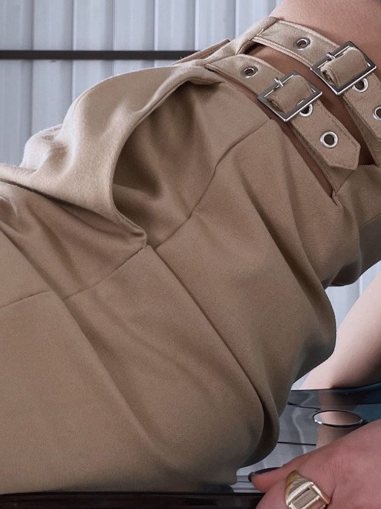 Pantalon Décontracté À Glissière Pleine Longueur Pour Femmes