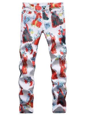 Pantalon Décontracté Pour Hommes Quatre Saisons À Imprimé Droit