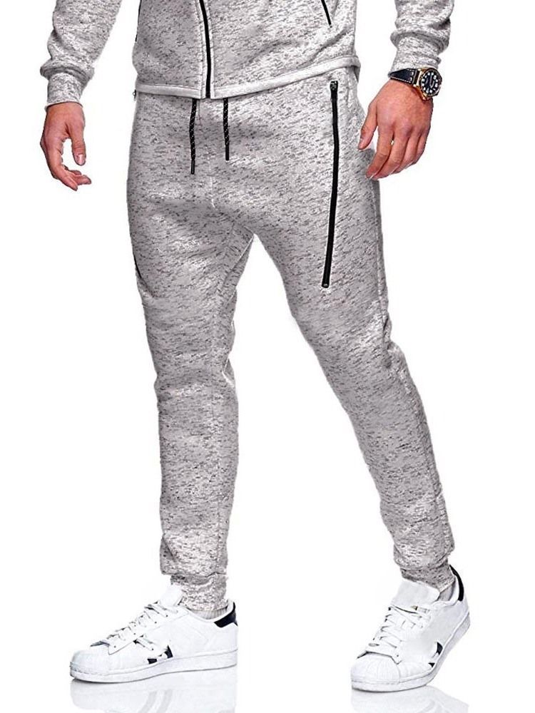 Pantalon Décontracté À Lacets Avec Blocs De Couleurs Et Fermeture À Glissière Pour Hommes