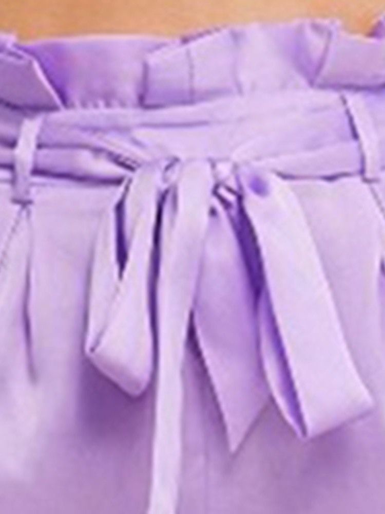 Pantalon Décontracté À Lacets Pour Femmes Longueur Cheville Taille Moyenne