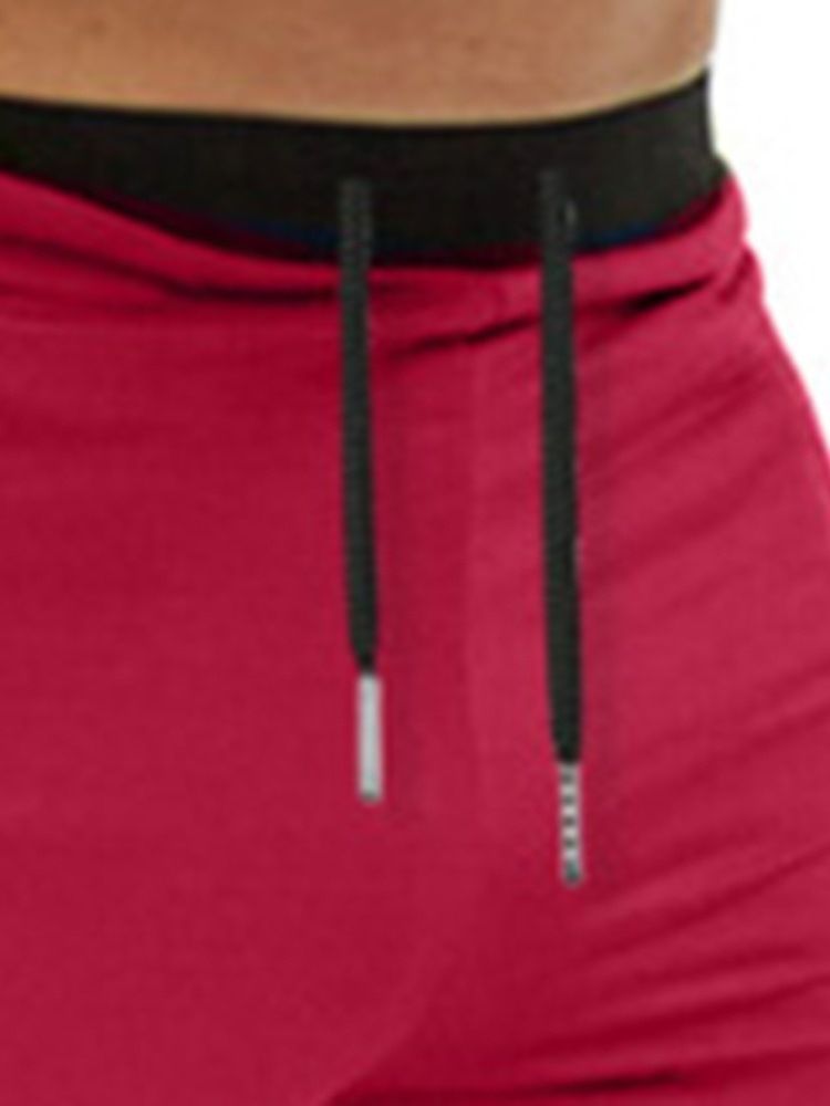 Pantalon Décontracté À Lacets Uni Baggy Elastics Pour Hommes