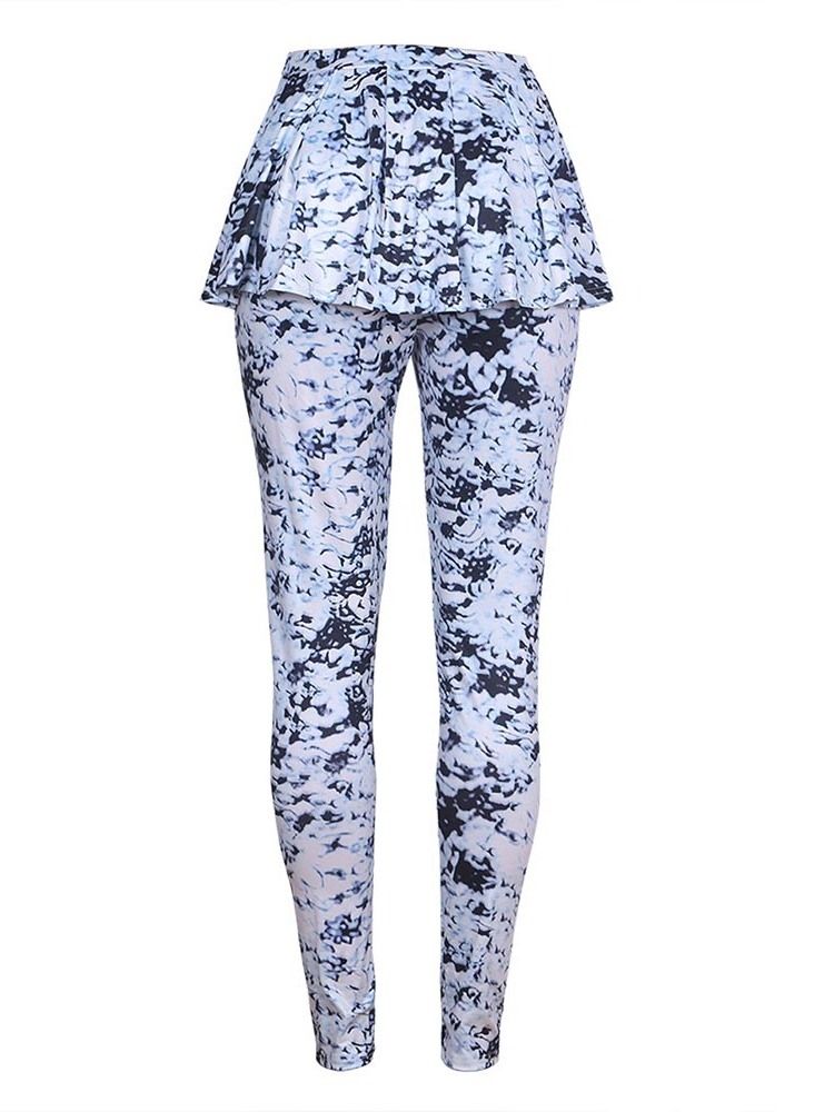 Pantalon Décontracté Skinny Pleine Longueur Imprimé Pour Femmes