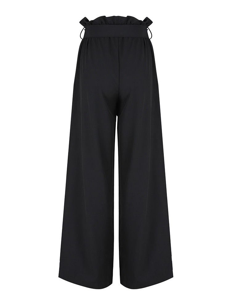 Pantalon Décontracté Uni À Lacets Pour Femmes