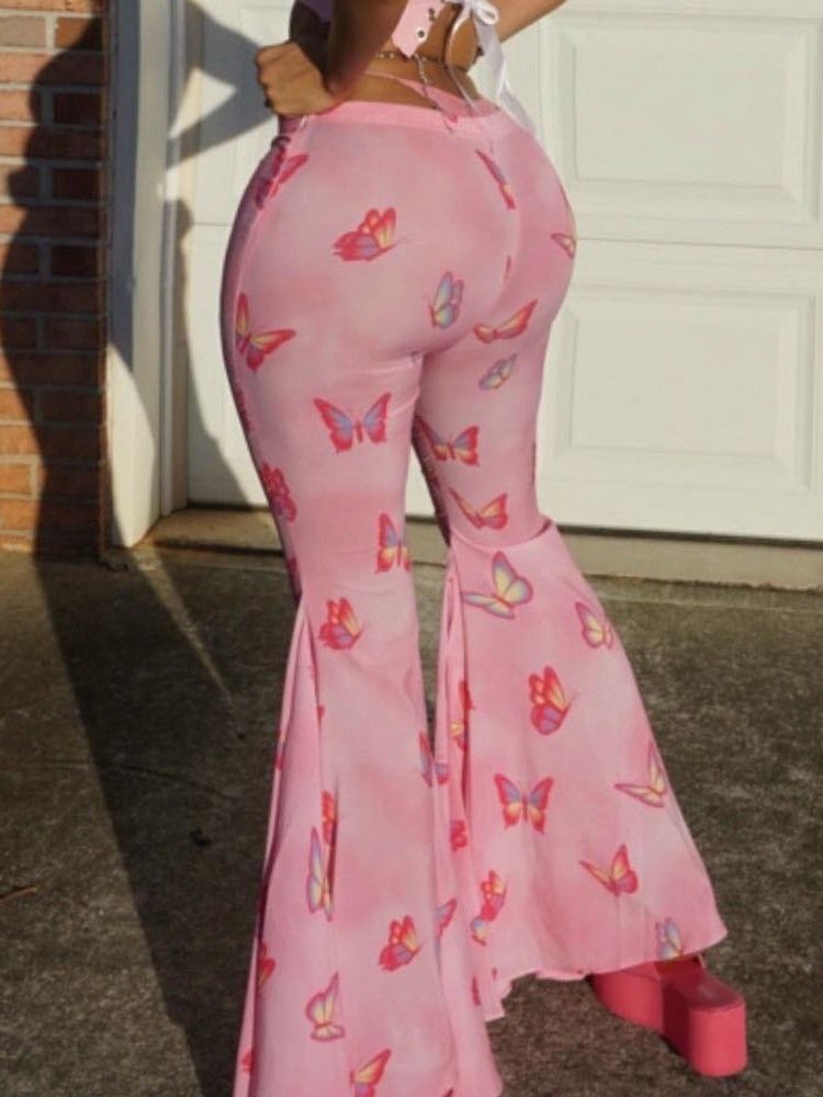 Pantalon Évasé Taille Basse À Imprimé Animal Pour Femme