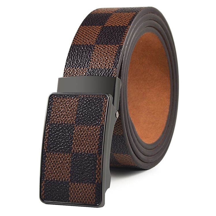 Ceinture Pour Hommes À Boucle Automatique À Motifs À Carreaux