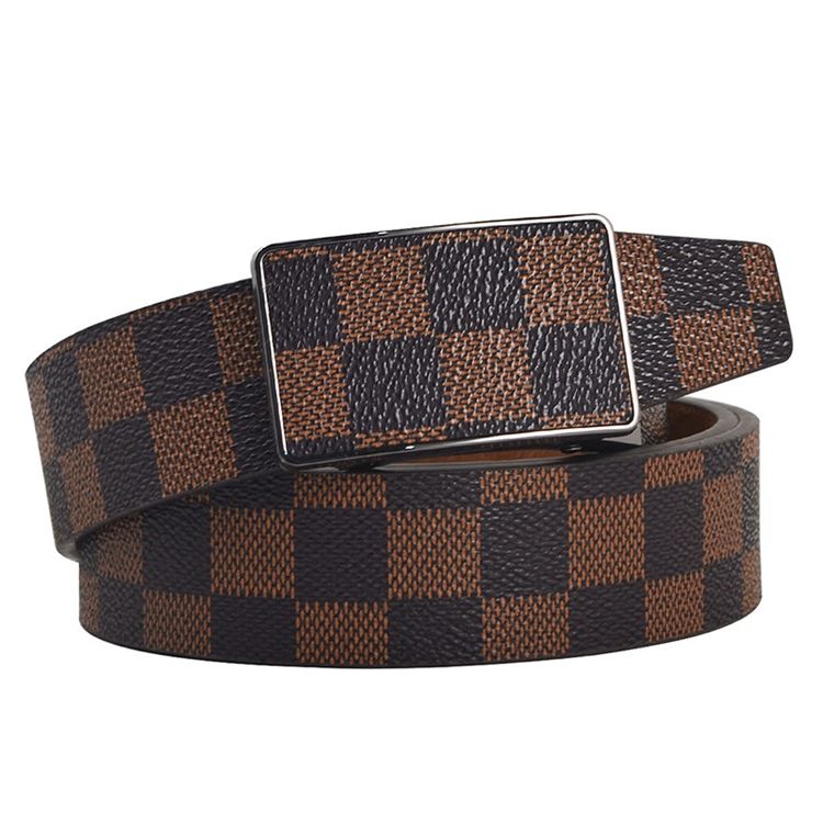 Ceinture Pour Hommes À Boucle Automatique À Motifs À Carreaux
