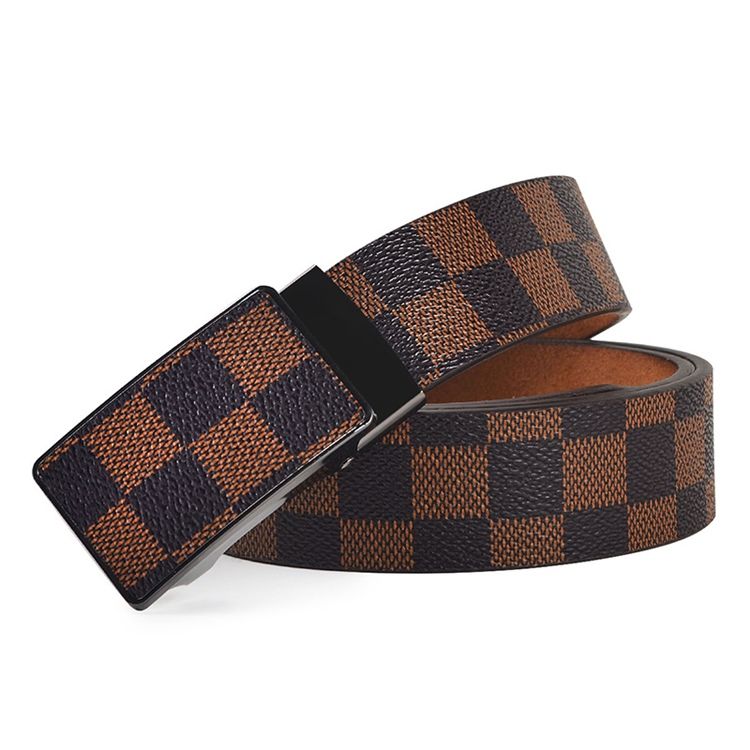 Ceinture Pour Hommes À Boucle Automatique À Motifs À Carreaux