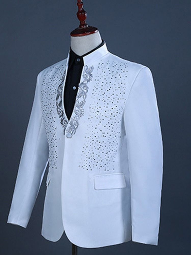 Costume Habillé Pour Hommes Avec Blocs De Couleurs À La Mode