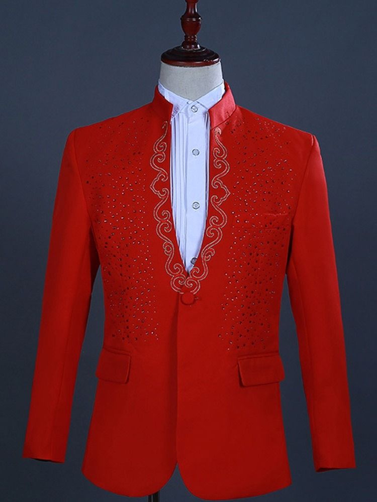 Costume Habillé Pour Hommes Avec Blocs De Couleurs À La Mode