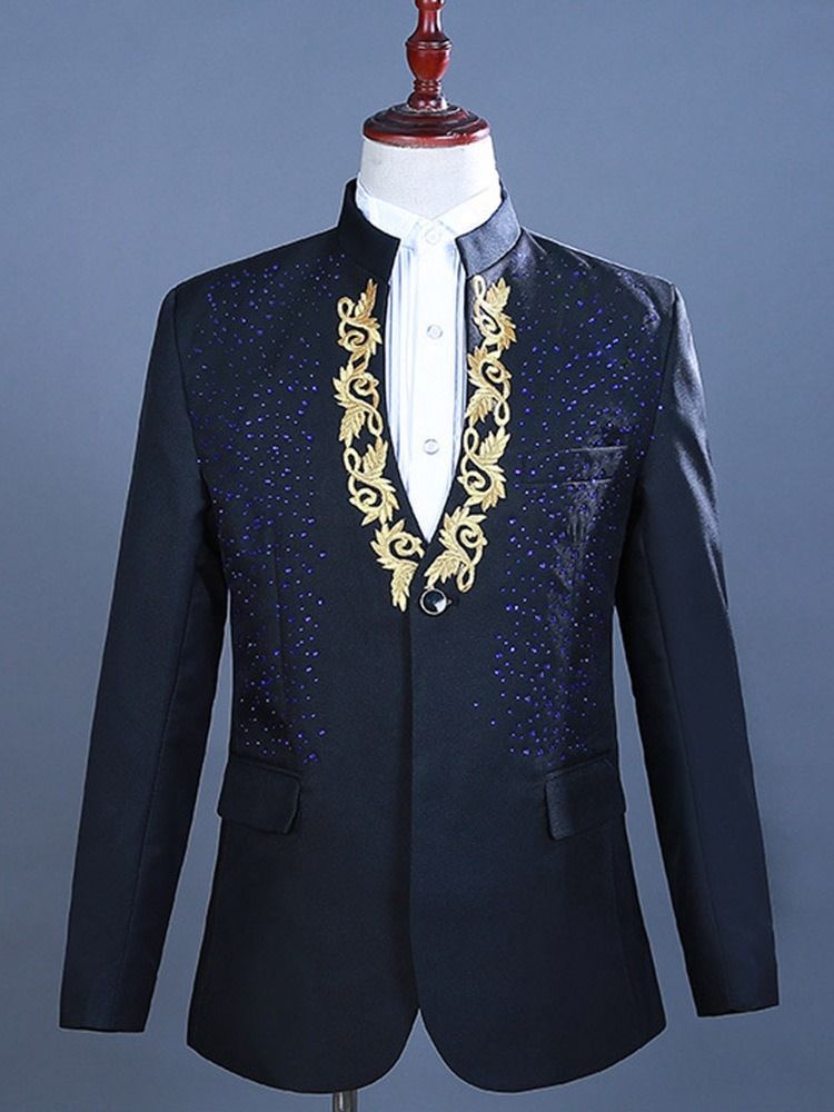 Costume Habillé Pour Hommes Avec Blocs De Couleurs À La Mode