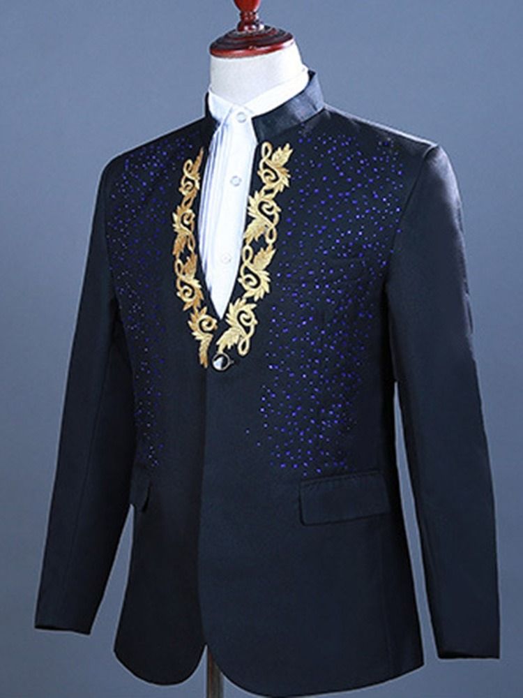 Costume Habillé Pour Hommes Avec Blocs De Couleurs À La Mode