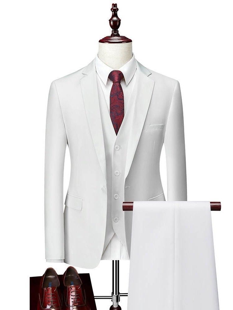Costume Habillé Pour Hommes Avec Gilet À Boutons
