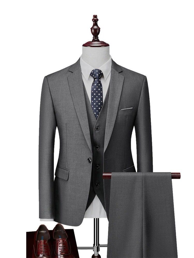 Costume Habillé Pour Hommes Avec Gilet À Boutons
