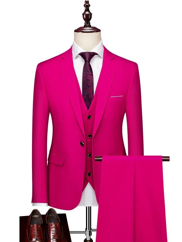 Costume Habillé Pour Hommes Avec Gilet À Boutons