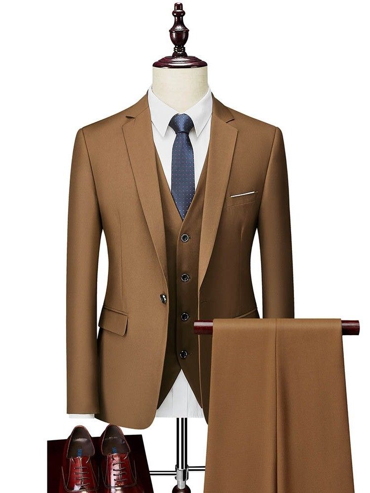Costume Habillé Pour Hommes Avec Gilet À Boutons