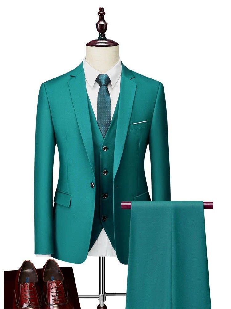 Costume Habillé Pour Hommes Avec Gilet À Boutons
