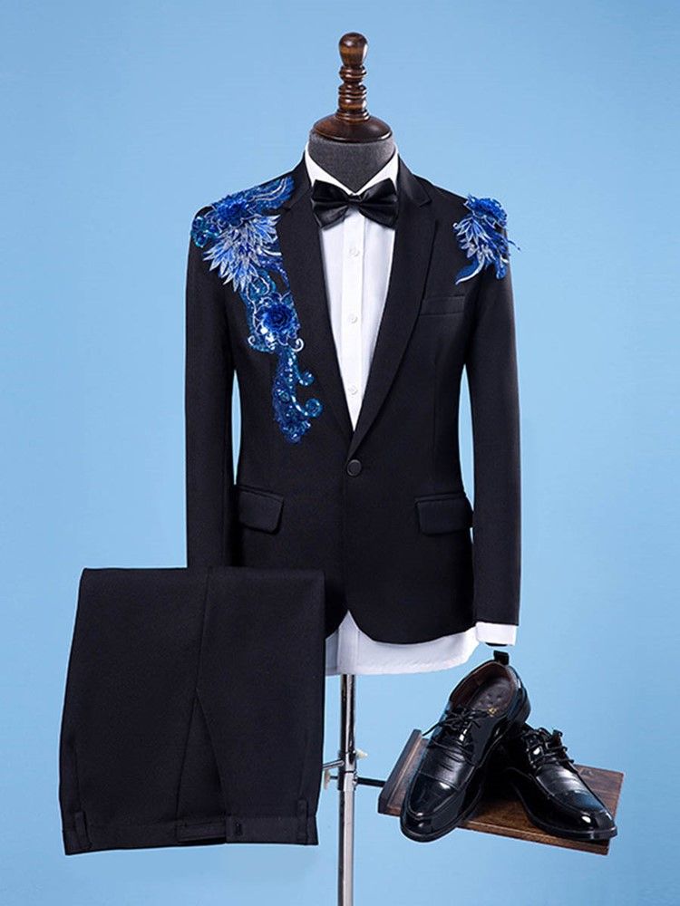 Costume De Mariage Pour Hommes De Broderie De Paillettes