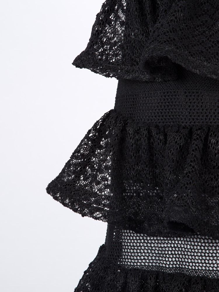 Jupe A-ligne Mi-mollet Coupe Vague Pour Femme