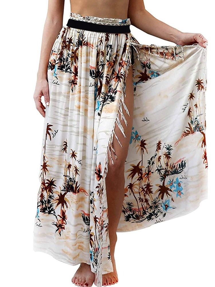 Jupe A-line Floral Western Pour Femmes Au Sol