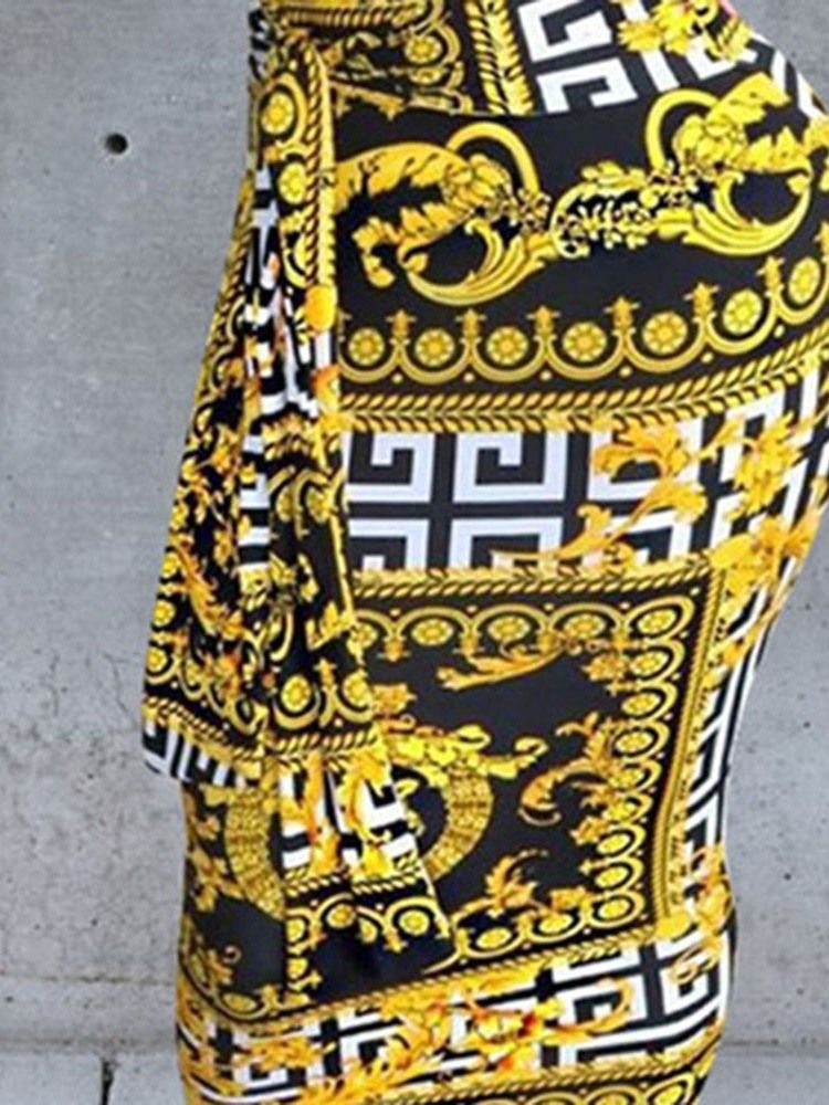 Robe Fourreau Taille Mi-longue Imprimée Sans Manches Pour Femmes