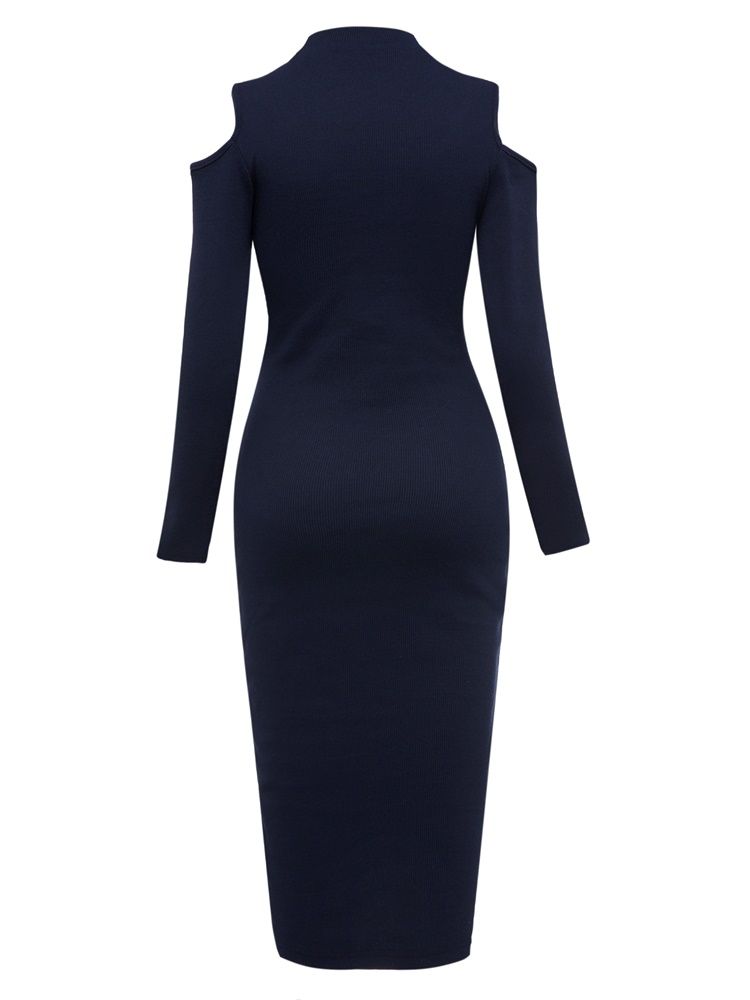 Robe Moulante À Col En V Et Épaules Dénudées Pour Femmes