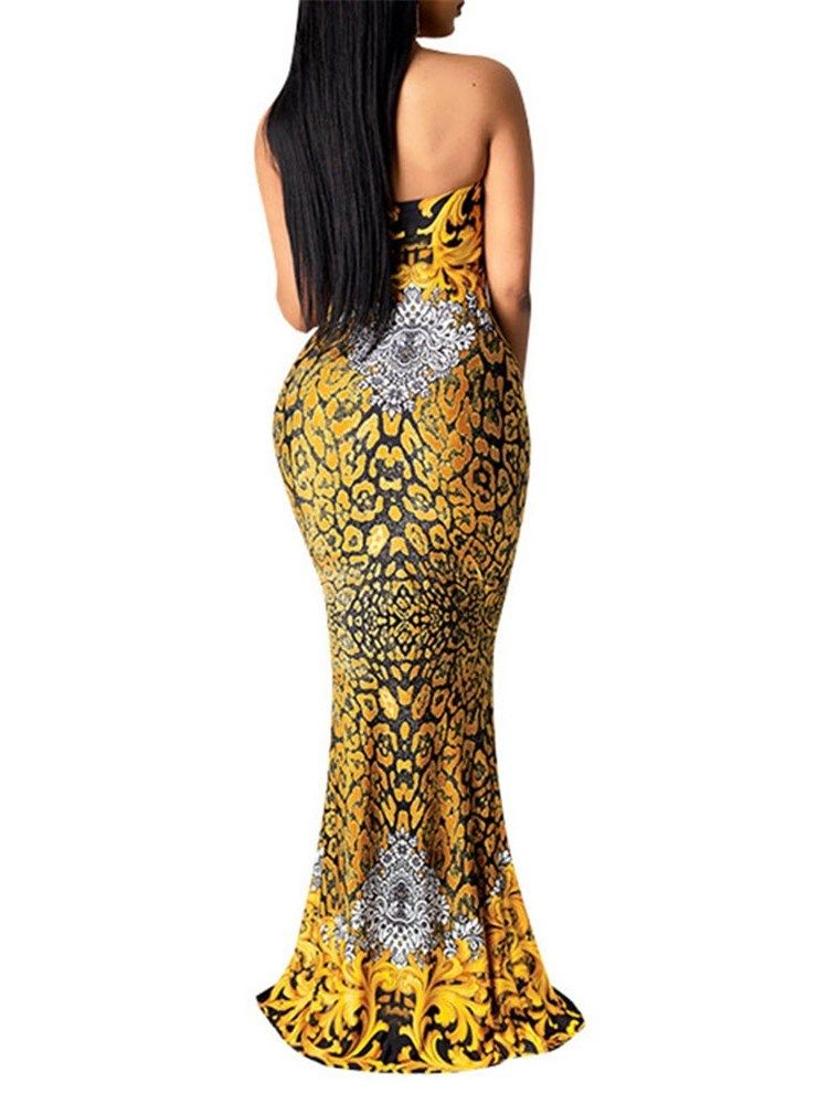 Robe Moulante À Fleurs Sexy Sans Manches Pour Femmes