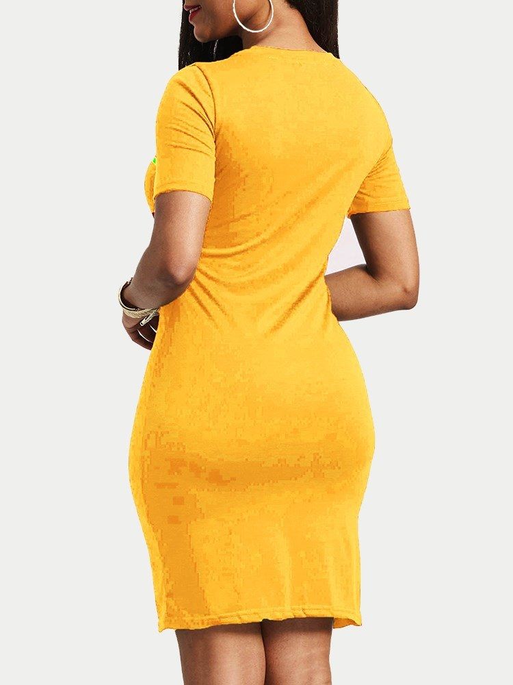 Robe Moulante À Imprimé Lettre Western Pour Femmes