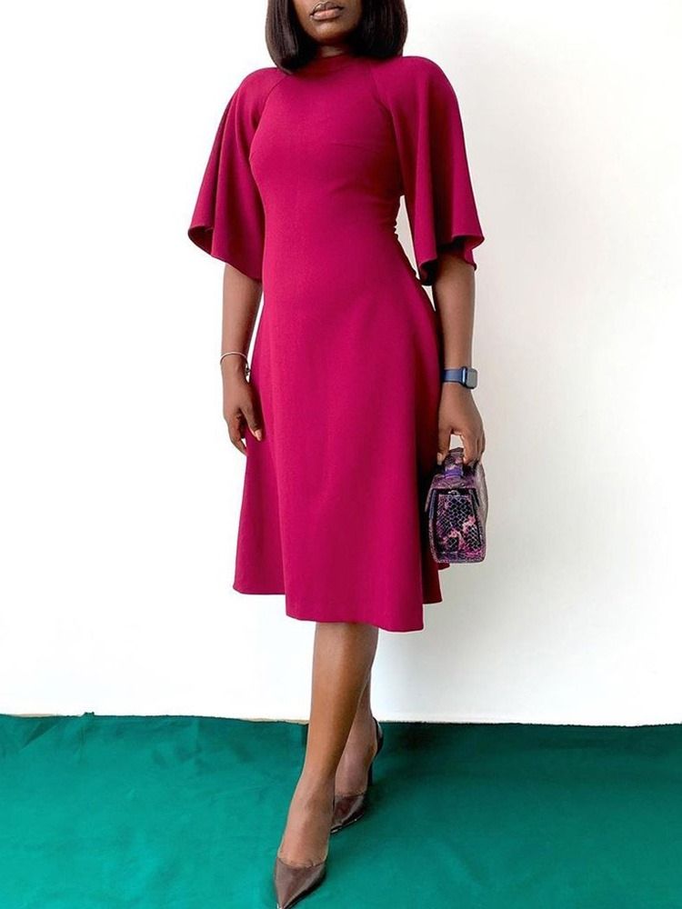Robe Moulante Imprimée À Manches Mi-mollet Pour Femmes