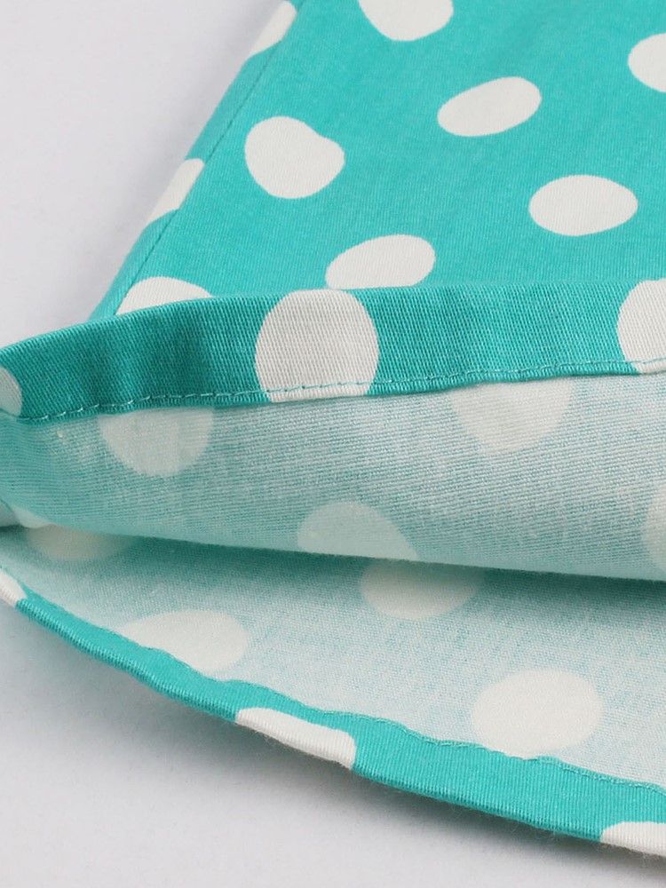Robe Moulante À Manches Pétales Et À Pois Pour Femmes
