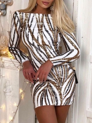 Robe Moulante À La Mode À Manches Longues Et Épaules Dénudées Pour Femmes