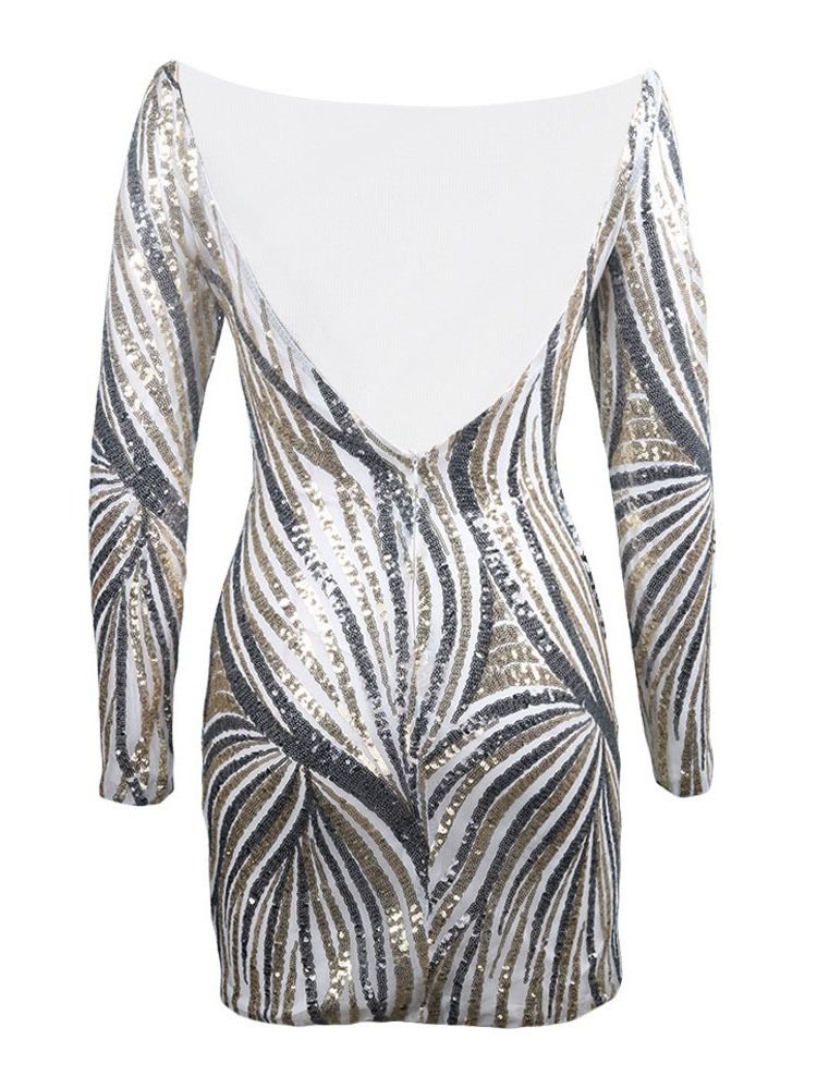 Robe Moulante À La Mode À Manches Longues Et Épaules Dénudées Pour Femmes