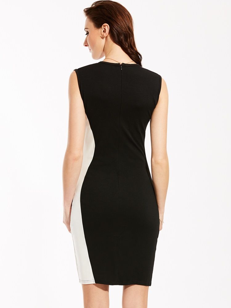 Robe Moulante Sans Manches À Col Rond Pour Femmes