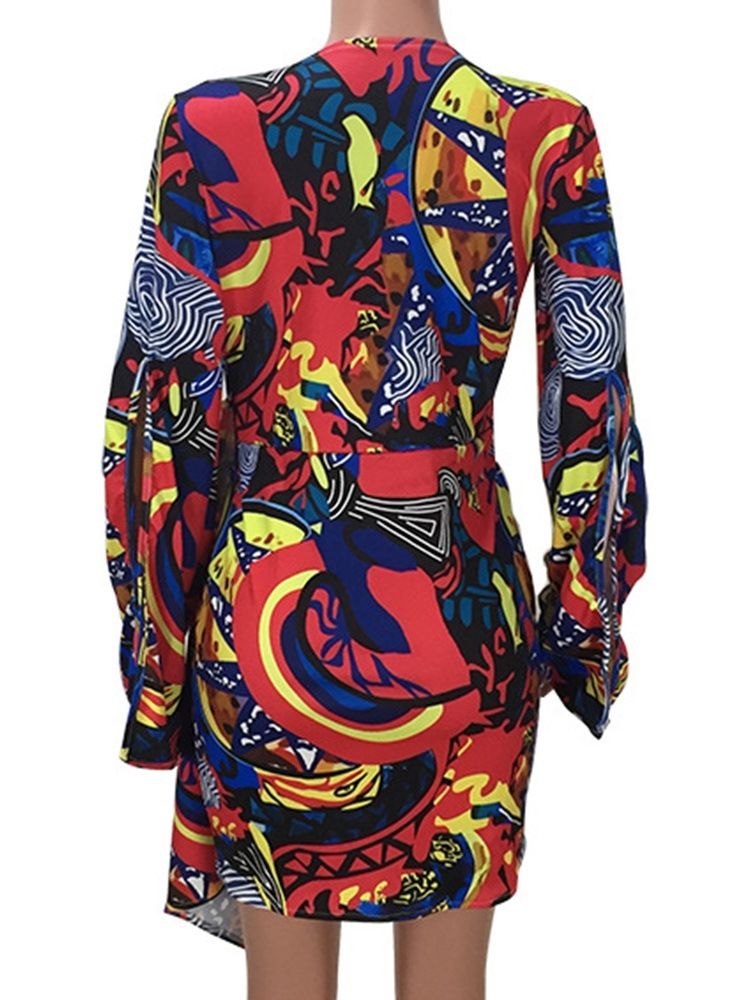 Robe Pull Asymétrique À Manches Longues Et Au-dessus Du Genou Pour Femmes