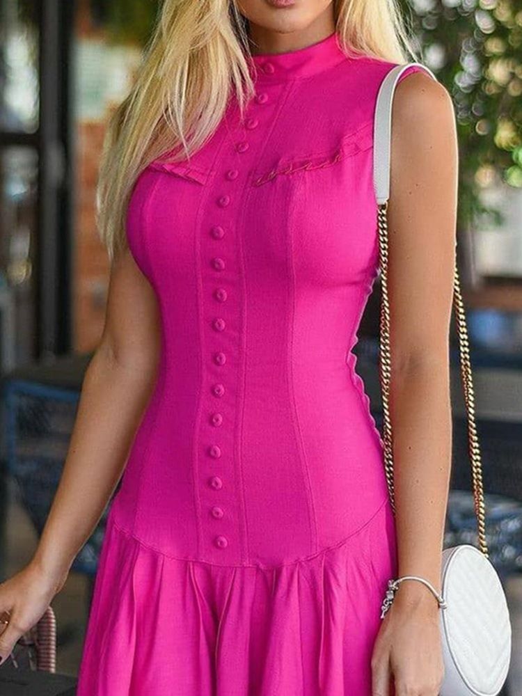 Robe Pull Sans Manches Au-dessus Du Genou Pour Femme