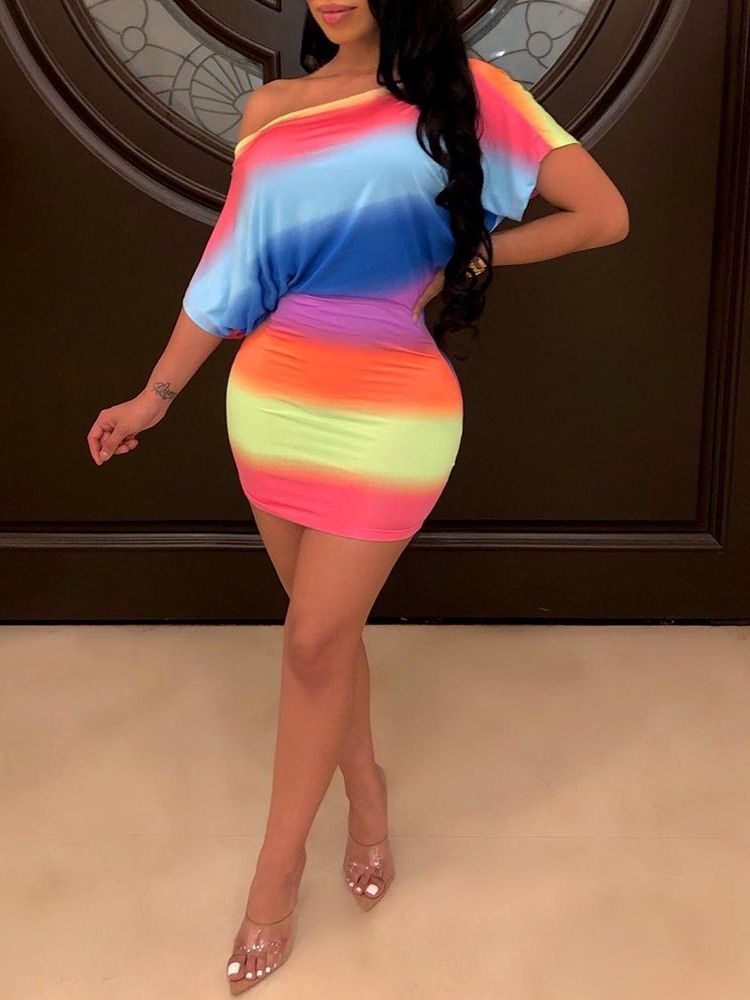 Robe Régulière Moulante À Manches Courtes Au-dessus Du Genou Pour Femmes