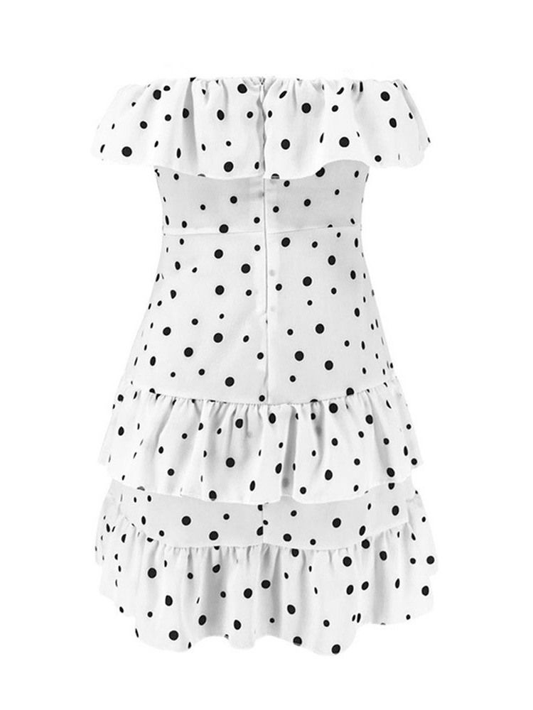 Robe Sans Manches Plissée Au-dessus Du Genou À Pois Pour Femmes