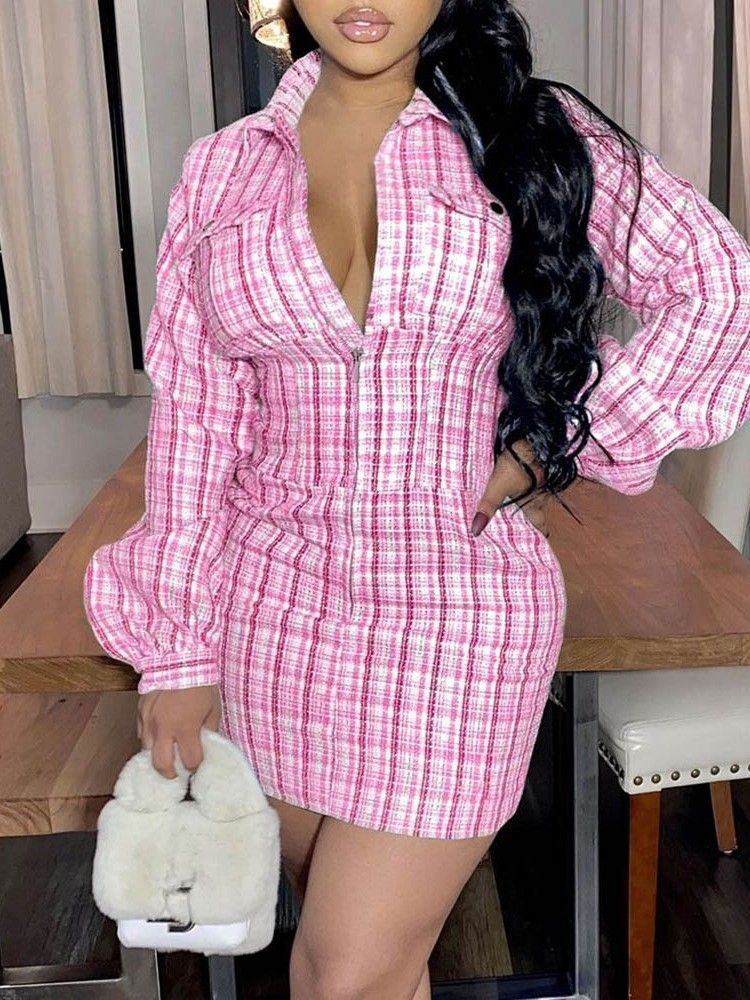 Robe Sexy D'automne Imprimée Au-dessus Du Genou Pour Femmes