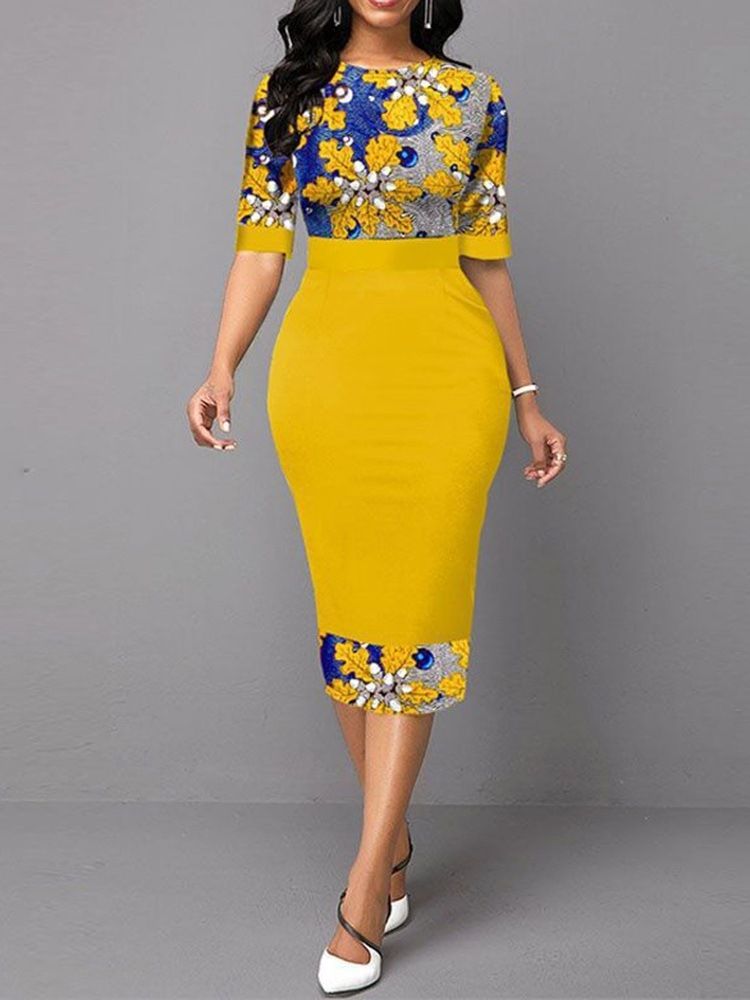 Robe Sexy Imprimée À Manches Courtes Et À Manches Courtes Pour Femmes