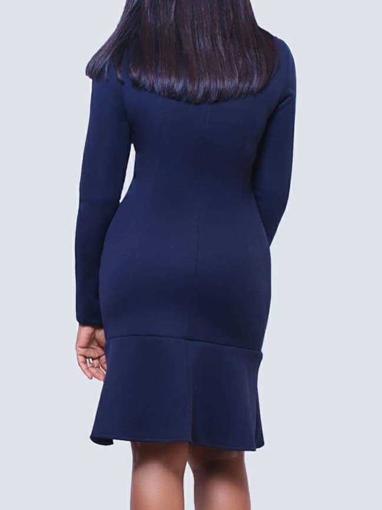 Robe De Sirène À Manches Longues Et À Épaules Dénudées Pour Femmes