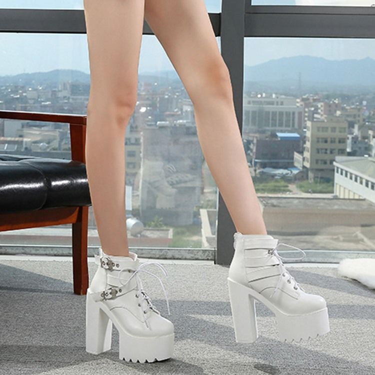 Bottes Pour Femmes À Bout Rond Et À Glissière Au Dos