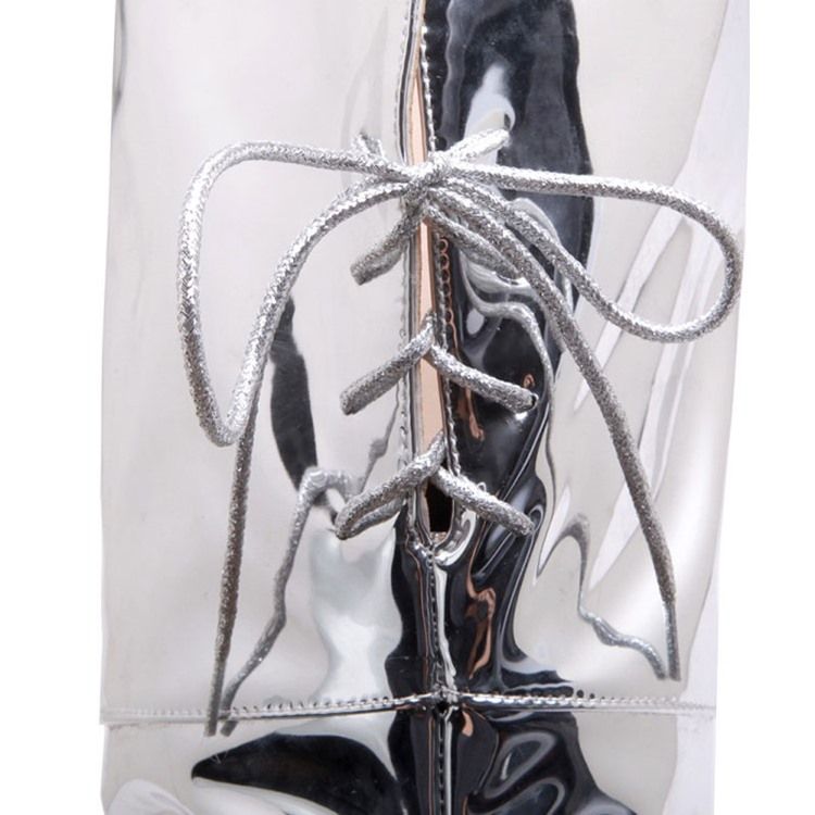 Bottes Métalliques À Talon Aiguille À Plateforme Pour Femmes