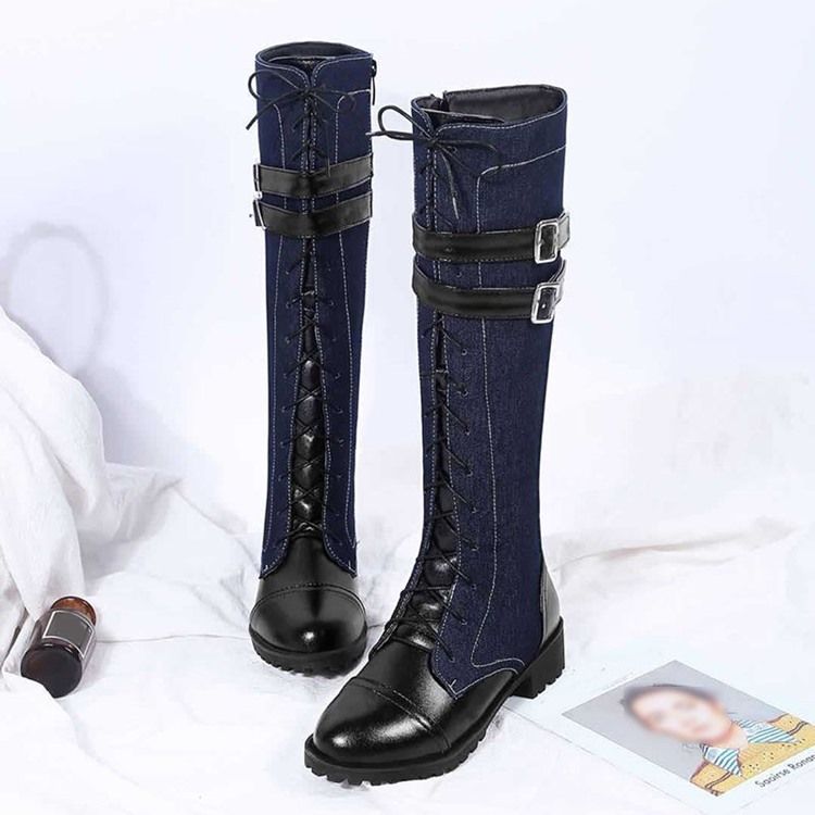 Bottes Western À Bout Rond Et À Glissière Latérale Pour Femmes