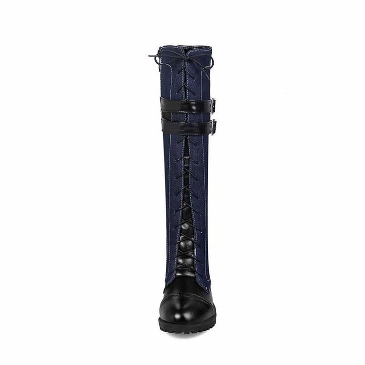 Bottes Western À Bout Rond Et À Glissière Latérale Pour Femmes