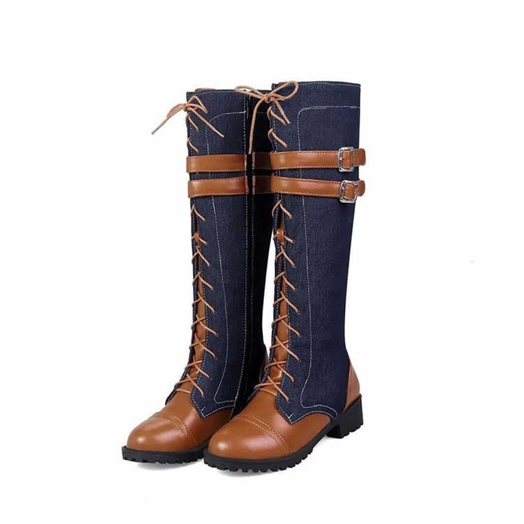 Bottes Western À Bout Rond Et À Glissière Latérale Pour Femmes