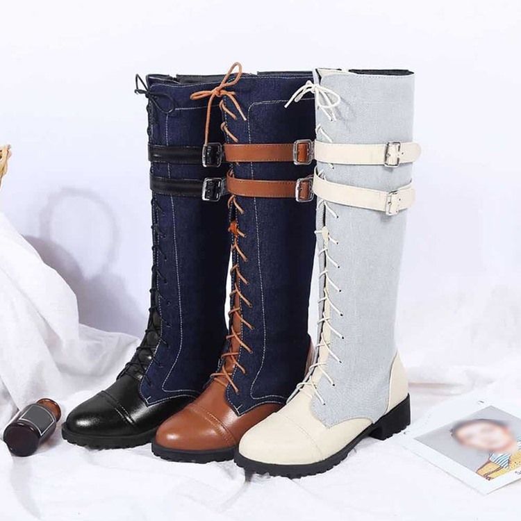 Bottes Western À Bout Rond Et À Glissière Latérale Pour Femmes