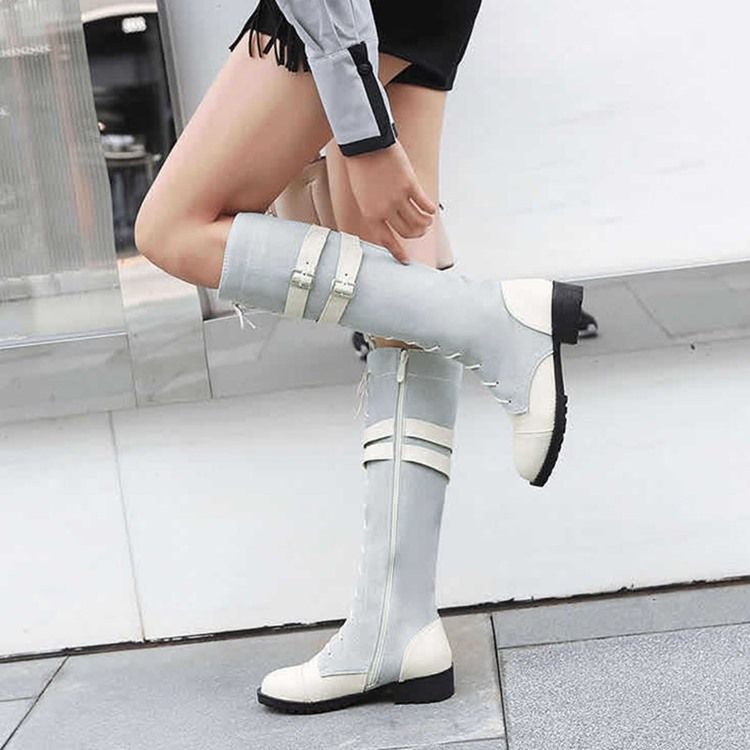Bottes Western À Bout Rond Et À Glissière Latérale Pour Femmes