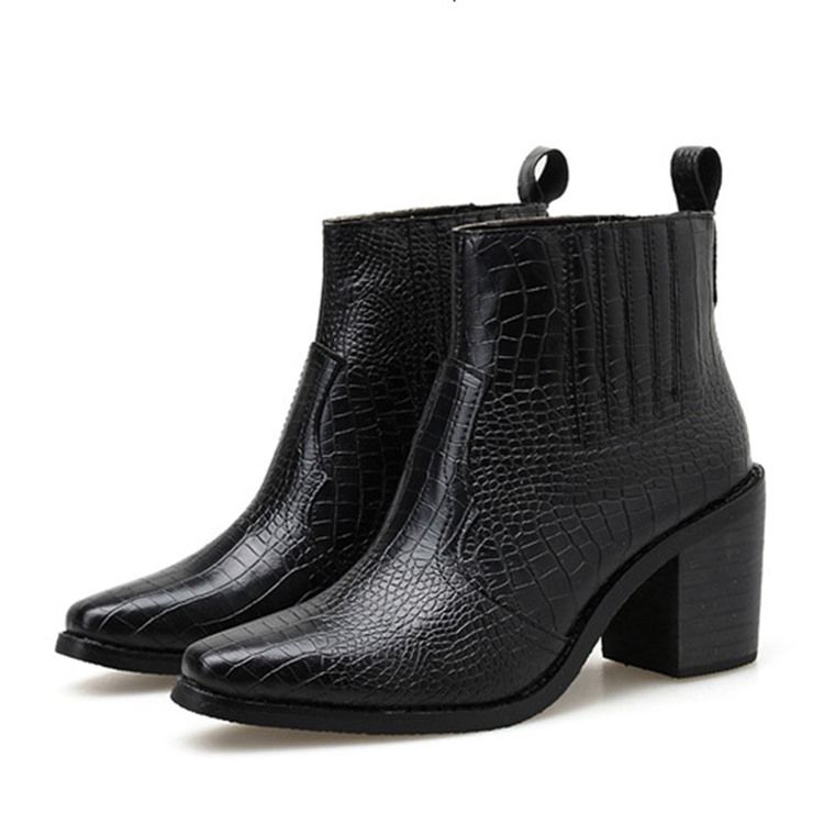 Bottines Pour Femmes À Bout Pointu Et À Talons Épais